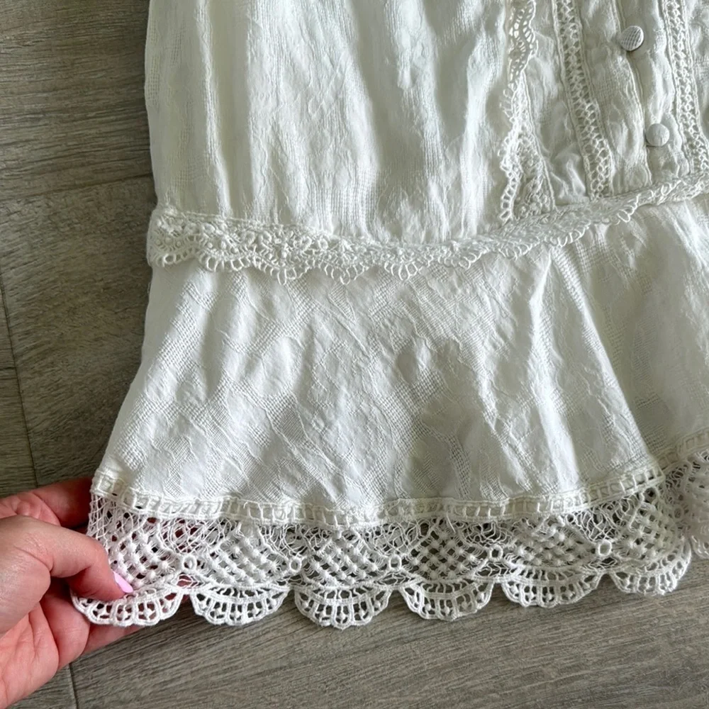 Anthropologie White Long Sleeve Dress Size Medium - Picture 9 of 12
